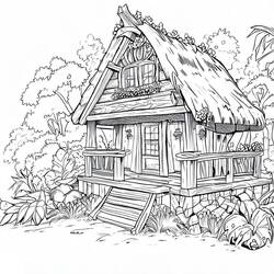 着色页: 小屋 (建筑和建筑学) #185526 - 免费可打印着色页