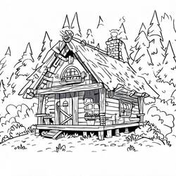 着色页: 小屋 (建筑和建筑学) #185533 - 免费可打印着色页