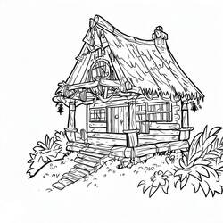 着色页: 小屋 (建筑和建筑学) #185535 - 免费可打印着色页