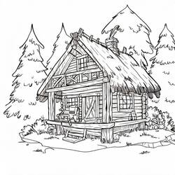 着色页: 小屋 (建筑和建筑学) #185536 - 免费可打印着色页