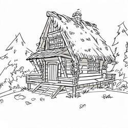 着色页: 小屋 (建筑和建筑学) #185537 - 免费可打印着色页