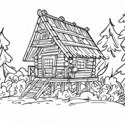 着色页: 小屋 (建筑和建筑学) #185539 - 免费可打印着色页