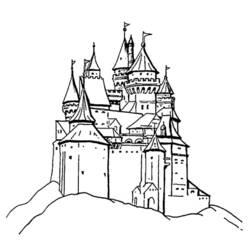着色页: 城堡 (建筑和建筑) #62037 - 免费可打印着色页