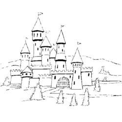 着色页: 城堡 (建筑和建筑) #62038 - 免费可打印着色页