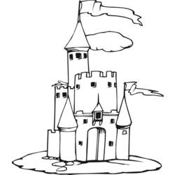 着色页: 城堡 (建筑和建筑) #62045 - 免费可打印着色页