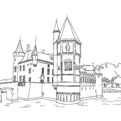 着色页: 城堡 (建筑和建筑) #62051 - 免费可打印着色页