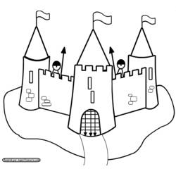 着色页: 城堡 (建筑和建筑) #62052 - 免费可打印着色页