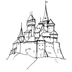 着色页: 城堡 (建筑和建筑) #62058 - 免费可打印着色页