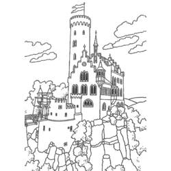 着色页: 城堡 (建筑和建筑) #62061 - 免费可打印着色页