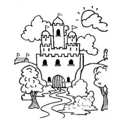 着色页: 城堡 (建筑和建筑) #62068 - 免费可打印着色页