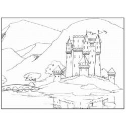 着色页: 城堡 (建筑和建筑) #62079 - 免费可打印着色页