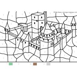 着色页: 城堡 (建筑和建筑) #62098 - 免费可打印着色页