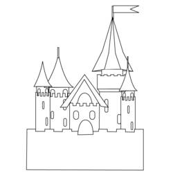 着色页: 城堡 (建筑和建筑) #62099 - 免费可打印着色页
