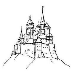 着色页: 城堡 (建筑和建筑) #62111 - 免费可打印着色页