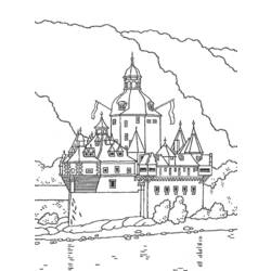 着色页: 城堡 (建筑和建筑) #62130 - 免费可打印着色页