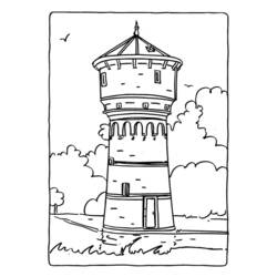 着色页: 城堡 (建筑和建筑) #62158 - 免费可打印着色页