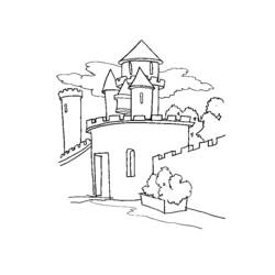 着色页: 城堡 (建筑和建筑) #62159 - 免费可打印着色页