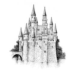 着色页: 城堡 (建筑和建筑) #62163 - 免费可打印着色页