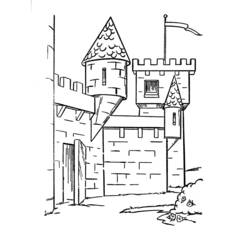 着色页: 城堡 (建筑和建筑) #62180 - 免费可打印着色页
