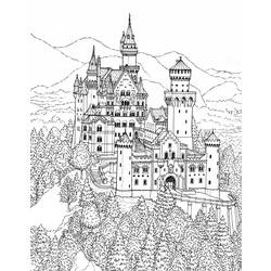 着色页: 城堡 (建筑和建筑) #62187 - 免费可打印着色页