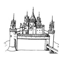 着色页: 城堡 (建筑和建筑) #62206 - 免费可打印着色页