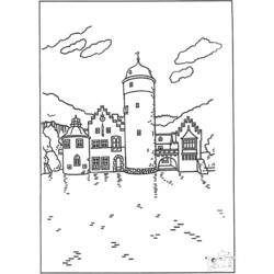着色页: 城堡 (建筑和建筑) #62215 - 免费可打印着色页
