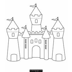 着色页: 城堡 (建筑和建筑) #62224 - 免费可打印着色页