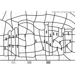 着色页: 城堡 (建筑和建筑) #62232 - 免费可打印着色页