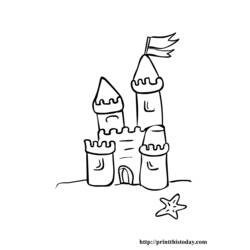 着色页: 城堡 (建筑和建筑) #62234 - 免费可打印着色页