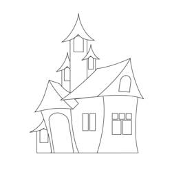 着色页: 城堡 (建筑和建筑) #62238 - 免费可打印着色页