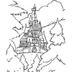 着色页: 城堡 (建筑和建筑) #62245 - 免费可打印着色页