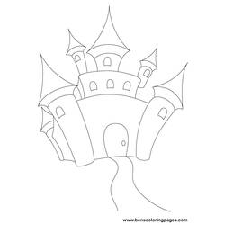 着色页: 城堡 (建筑和建筑) #62250 - 免费可打印着色页