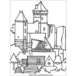 着色页: 城堡 (建筑和建筑) #62276 - 免费可打印着色页