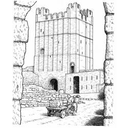 着色页: 城堡 (建筑和建筑) #62292 - 免费可打印着色页