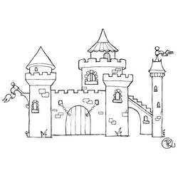 着色页: 城堡 (建筑和建筑) #62315 - 免费可打印着色页