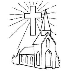 着色页: 教会 (建筑和建筑) #64158 - 免费可打印着色页