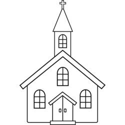 着色页: 教会 (建筑和建筑) #64159 - 免费可打印着色页