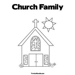 着色页: 教会 (建筑和建筑) #64160 - 免费可打印着色页