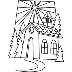 着色页: 教会 (建筑和建筑) #64162 - 免费可打印着色页