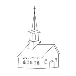 着色页: 教会 (建筑和建筑) #64163 - 免费可打印着色页