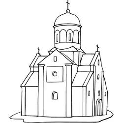 着色页: 教会 (建筑和建筑) #64167 - 免费可打印着色页