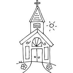 着色页: 教会 (建筑和建筑) #64173 - 免费可打印着色页