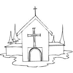 着色页: 教会 (建筑和建筑) #64179 - 免费可打印着色页