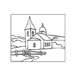 着色页: 教会 (建筑和建筑) #64190 - 免费可打印着色页