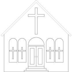 着色页: 教会 (建筑和建筑) #64193 - 免费可打印着色页
