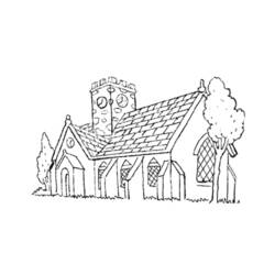 着色页: 教会 (建筑和建筑) #64230 - 免费可打印着色页