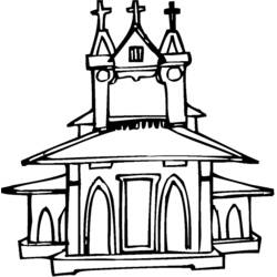 着色页: 教会 (建筑和建筑) #64232 - 免费可打印着色页