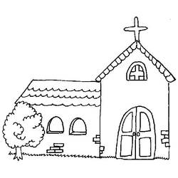 着色页: 教会 (建筑和建筑) #64234 - 免费可打印着色页