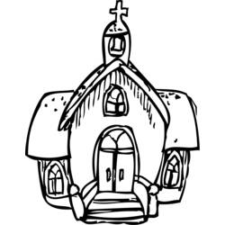 着色页: 教会 (建筑和建筑) #64273 - 免费可打印着色页