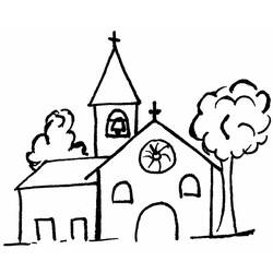 着色页: 教会 (建筑和建筑) #64274 - 免费可打印着色页
